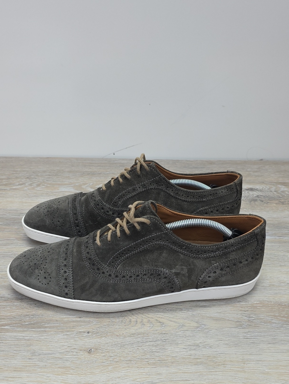 Allen Edmonds Men Strand Suede Leather Oxford Brogue CapToe Sneaker Shoe Sz 8.5D
